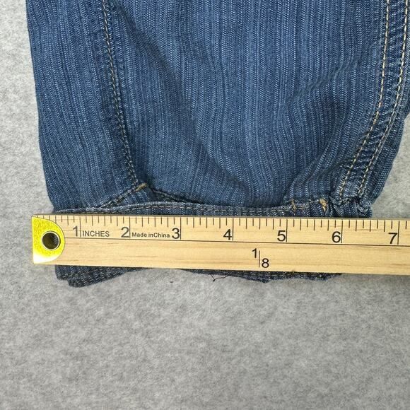 Free People Jeans We The Free Angelo Cargo Pants Sz S Blue Denim Pull-On Boho - Picture 13 of 13